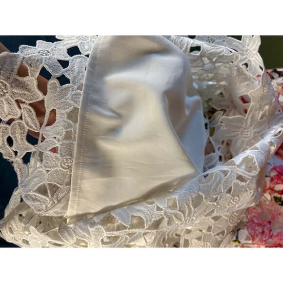Antonio Melani Sz 8 Floral Lace Dress White Multicolor Easter Quality Made - Picture 5 of 9